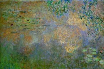 印象派の花 Painting - アイリスのある睡蓮の池の左半分 クロード・モネ 印象派の花